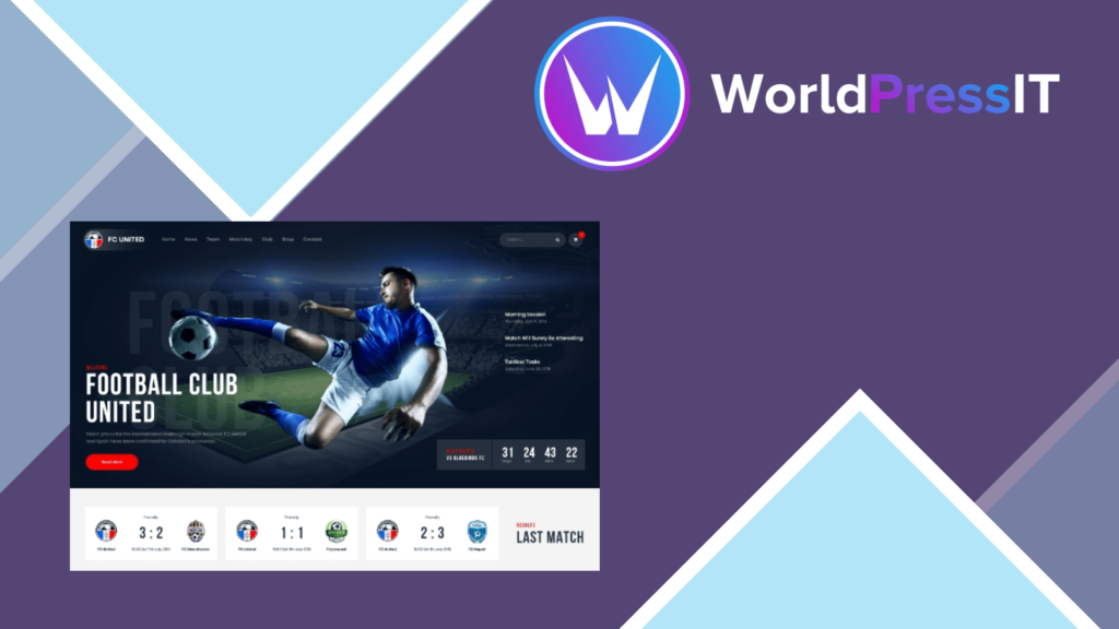 FC United Football, Soccer and Sports WordPress Theme (plus RTL)