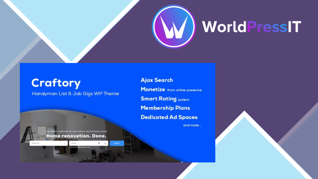 Craftory - Craftsmen Directory Listing &amp; Job Board WordPress Theme