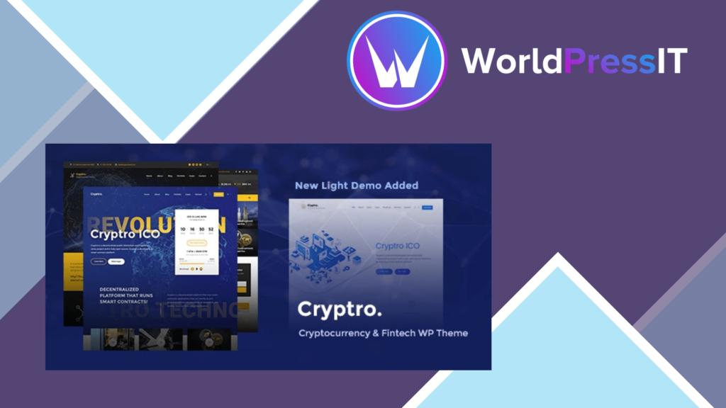 Cryptro - Cryptocurrency, Blockchain , Bitcoin &amp; Financial Technology WordPress Theme