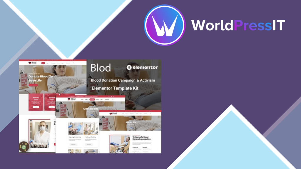 Blod - Blood Drive &amp; Donation Campaigns Elementor Template Kit