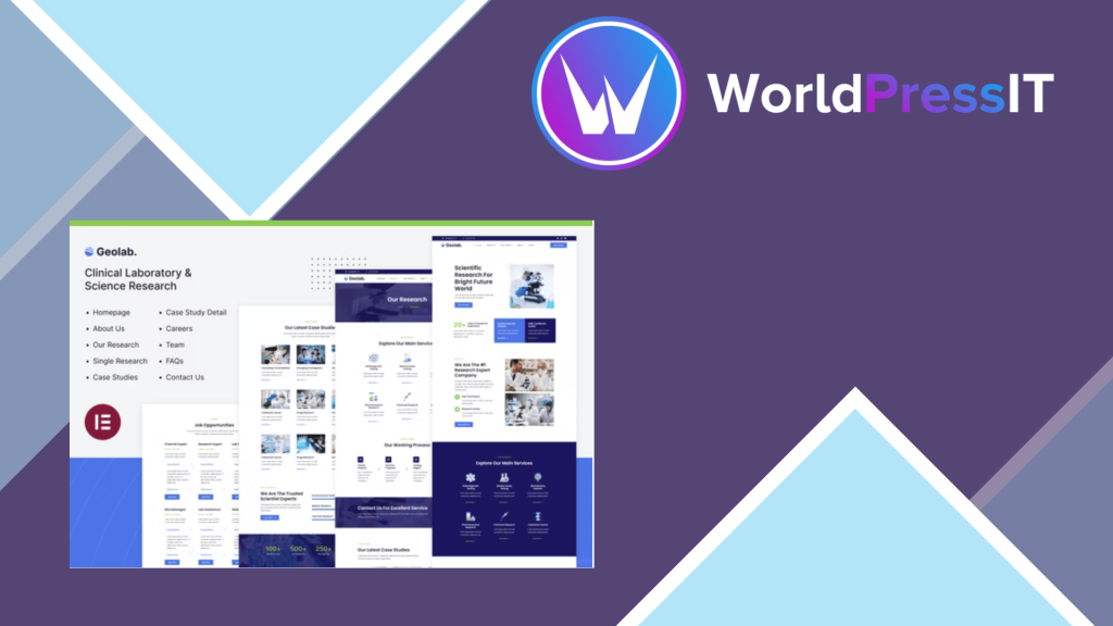Geolab - Clinical Laboratory &amp; Science Research Elementor Template Kit