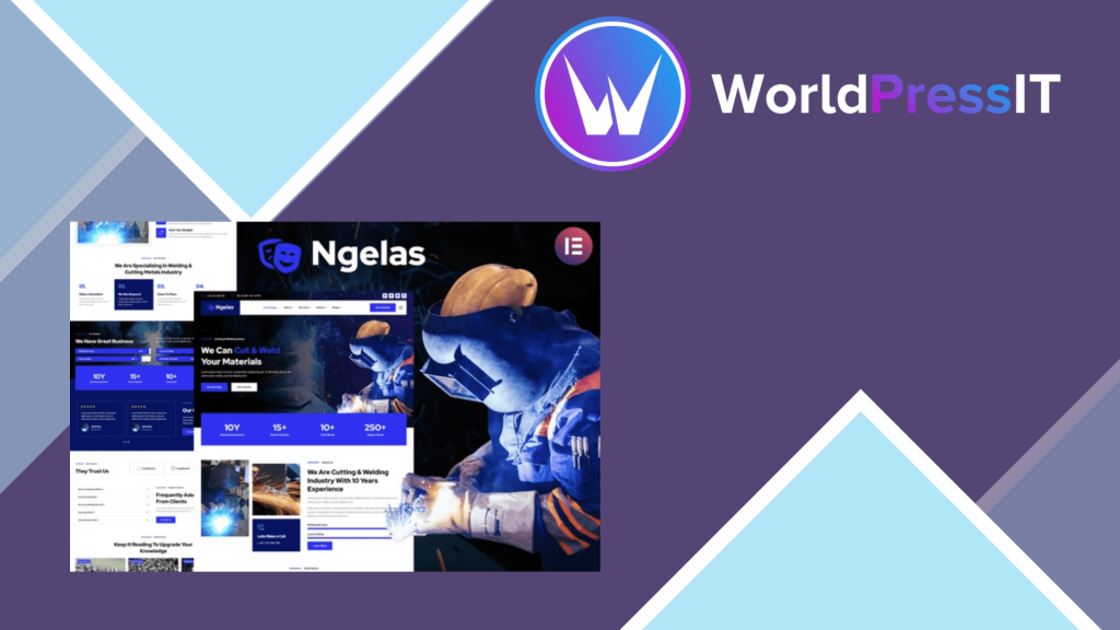 Ngelas - Welding &amp; Cutting Services Elementor Template Kit