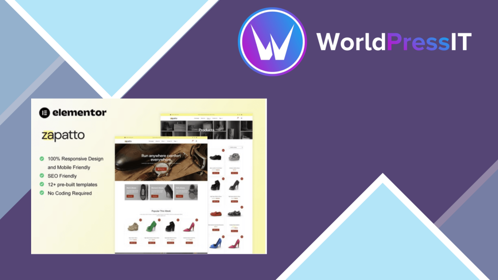 Zapatto - Shoes Store WooCommerce Elementor Template Kit