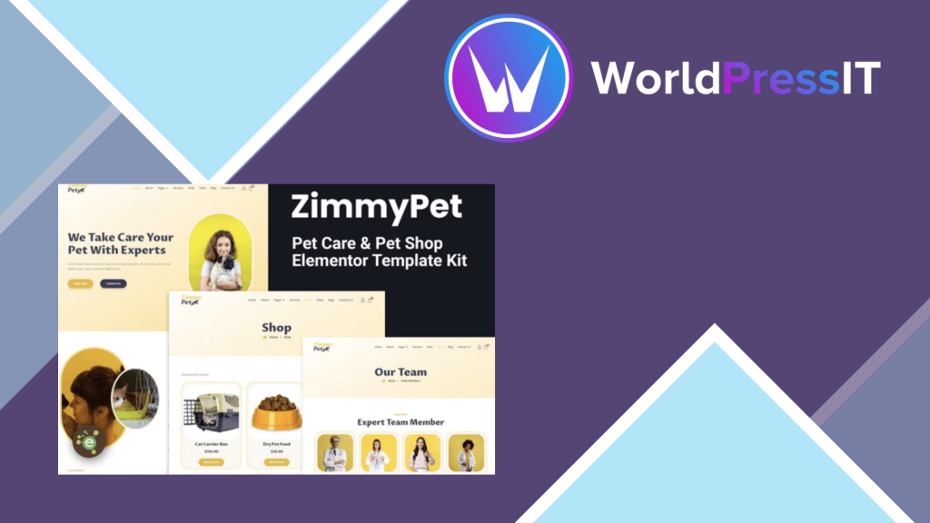 ZimmyPet - Pet Care &amp; Store Elementor Template Kit