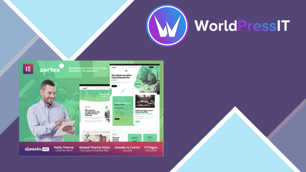 Zortex - Broadband and Internet Services Elementor Template Kit