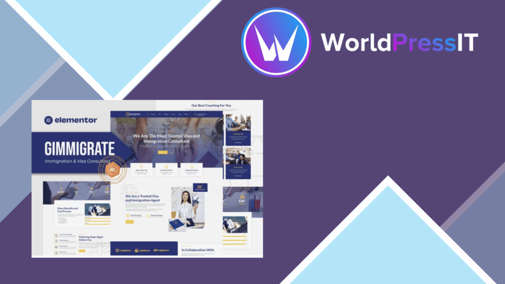 Gimmigrate - Immigration and Visa Consulting Elementor Template Kit