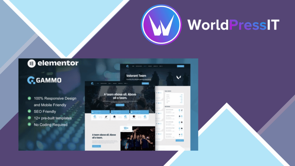 Gammo - Esports Team and Gaming Elementor Pro Template Kit