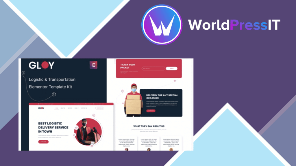 Gloy - Logistic and Transportation Delivery Elementor Template Kit