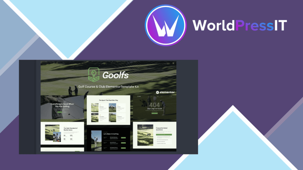 Goolfs - Golf Course and Club Elementor Template Kit