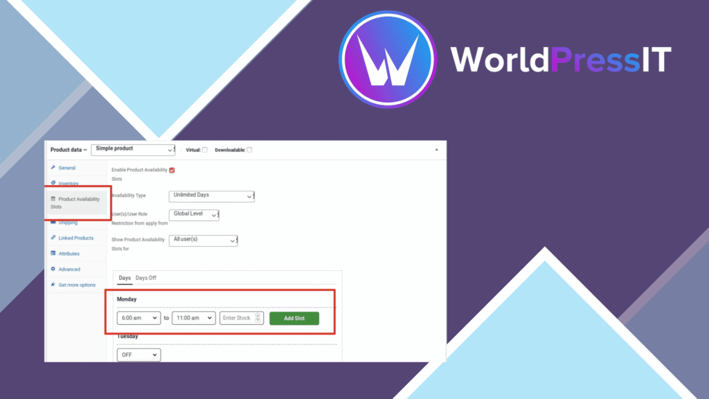 Product Availability Slots for WooCommerce