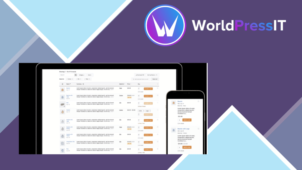 WooCommerce Product Table PRO - WC Product Table