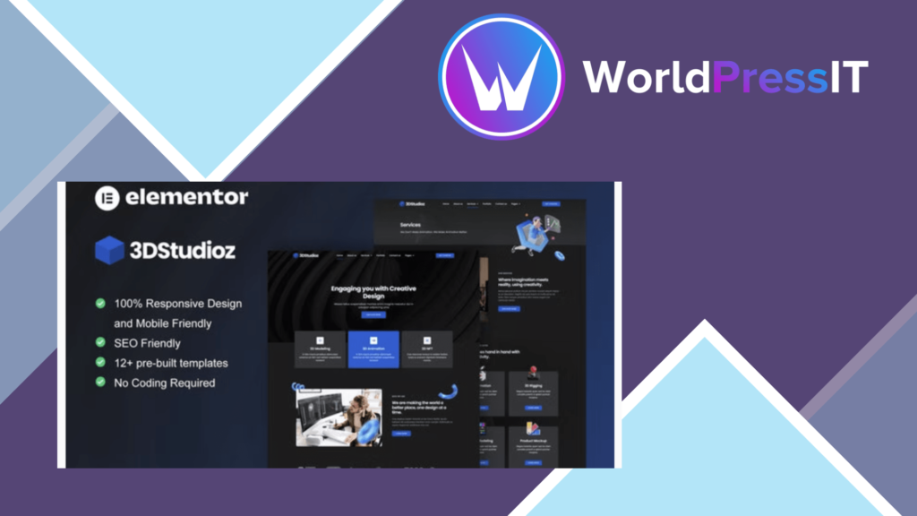 3dstudioz - 3D Design and Animation Studio Elementor Template Kit