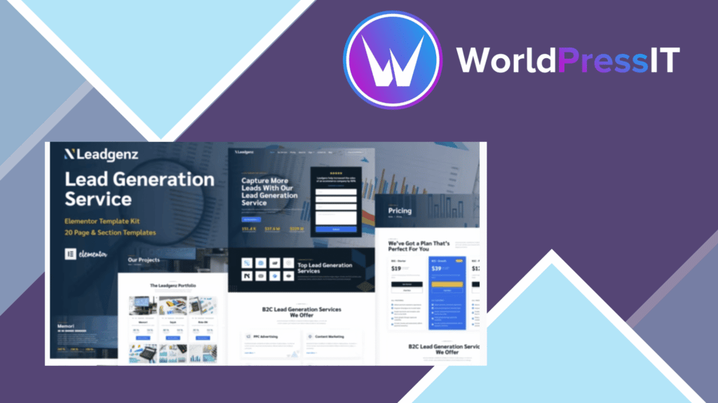 Leadgenz - Lead Generation and Sales Agency WordPress Elementor Template Kit