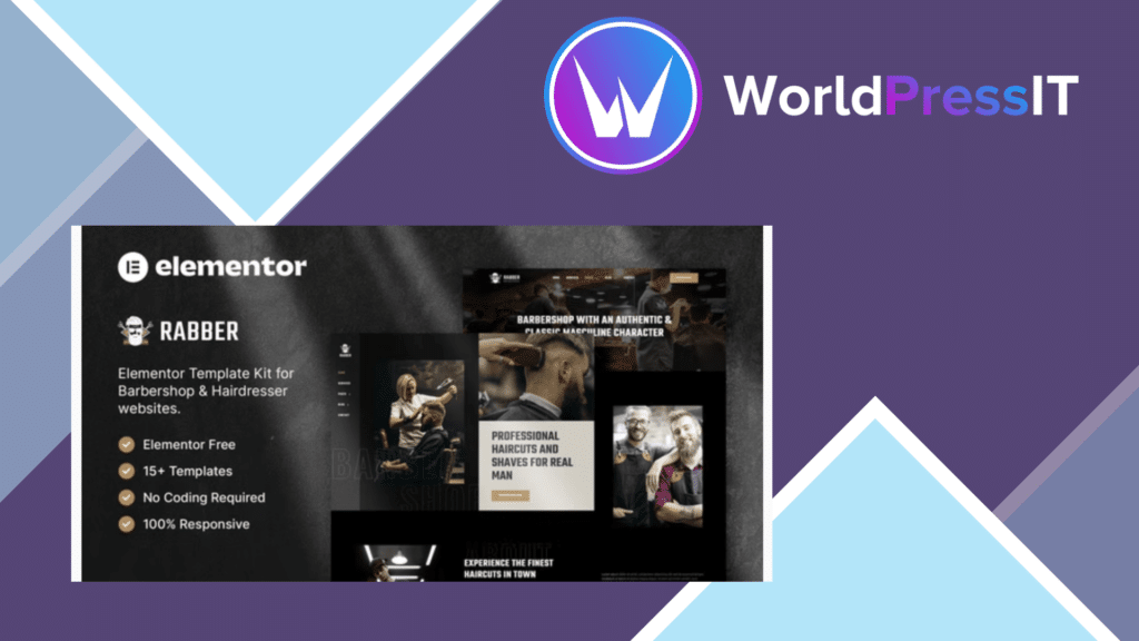 Rabber - Barbershop and Hairdresser Elementor Template Kit