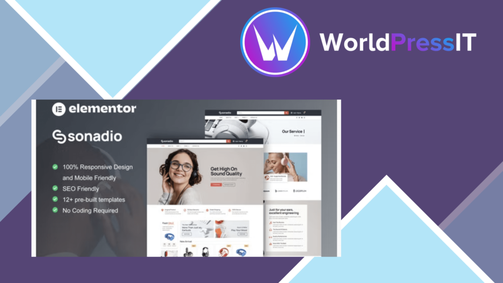 Sonadio - Woocommerce Audio Store Elementor Pro Template Kit