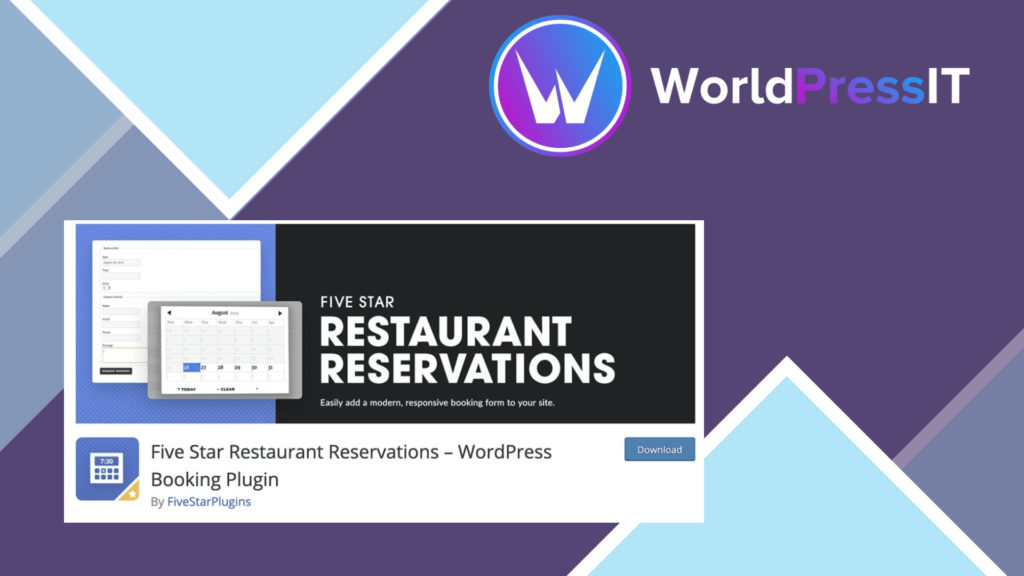 Five Star Restaurant Reservations Premium – WordPress Booking Plugin