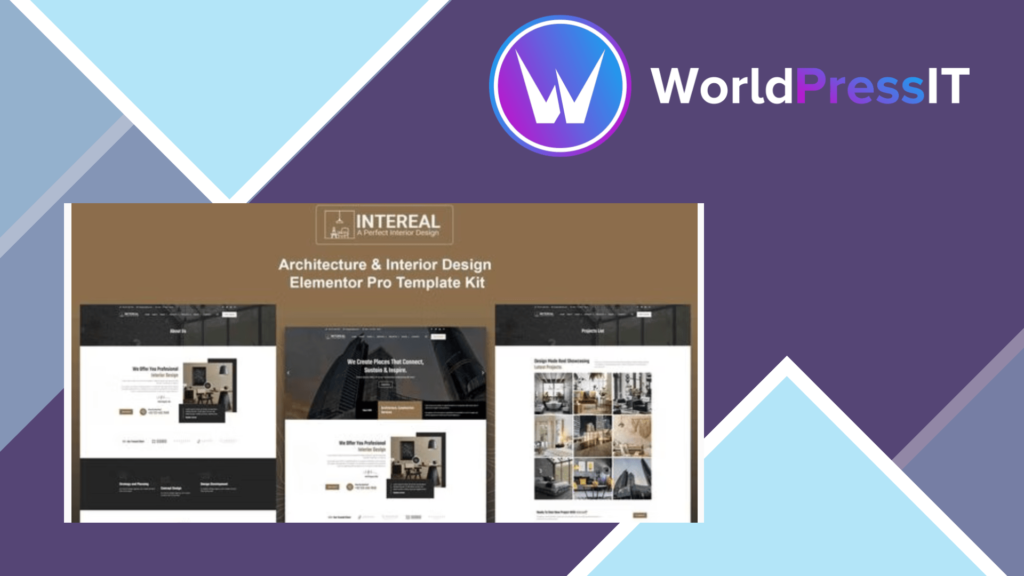 Intereal - Architecture and Interior Design Elementor Pro Template Kit