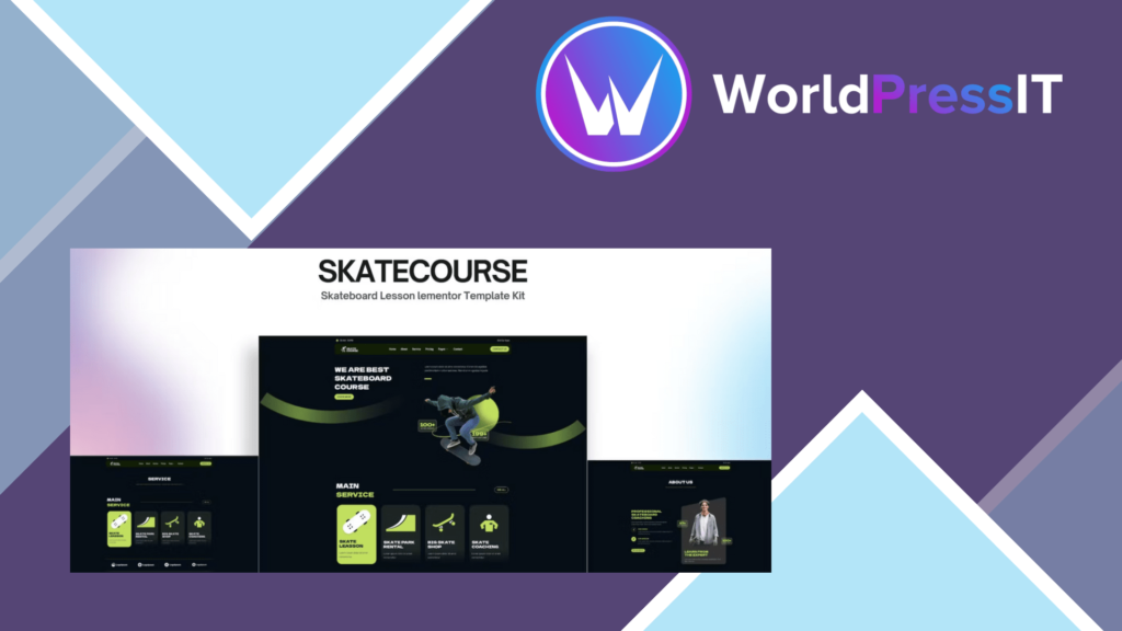Skatecourse – Skateboard Lesson Elementor Kit
