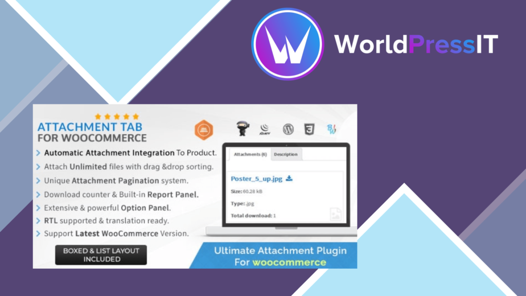 Attachment Tab For Woocommerce