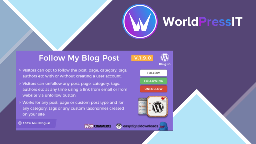 Follow My Blog Post - WordPress / WooCommerce Plugin