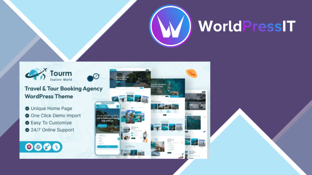 Tourm - Travel and Tour Booking Agency WordPress Theme