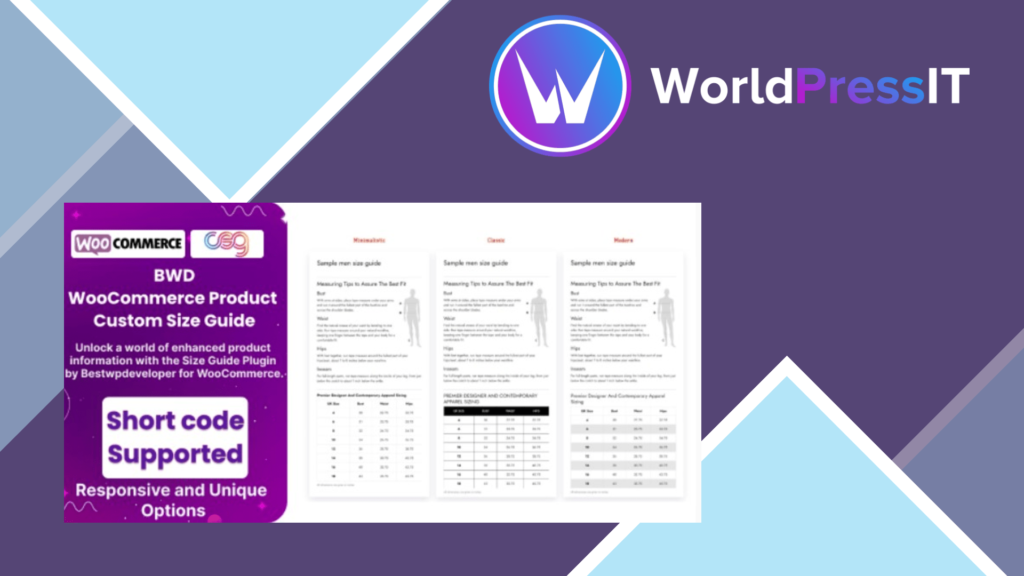 BWD Product Custom Size Guide For WooCommerce