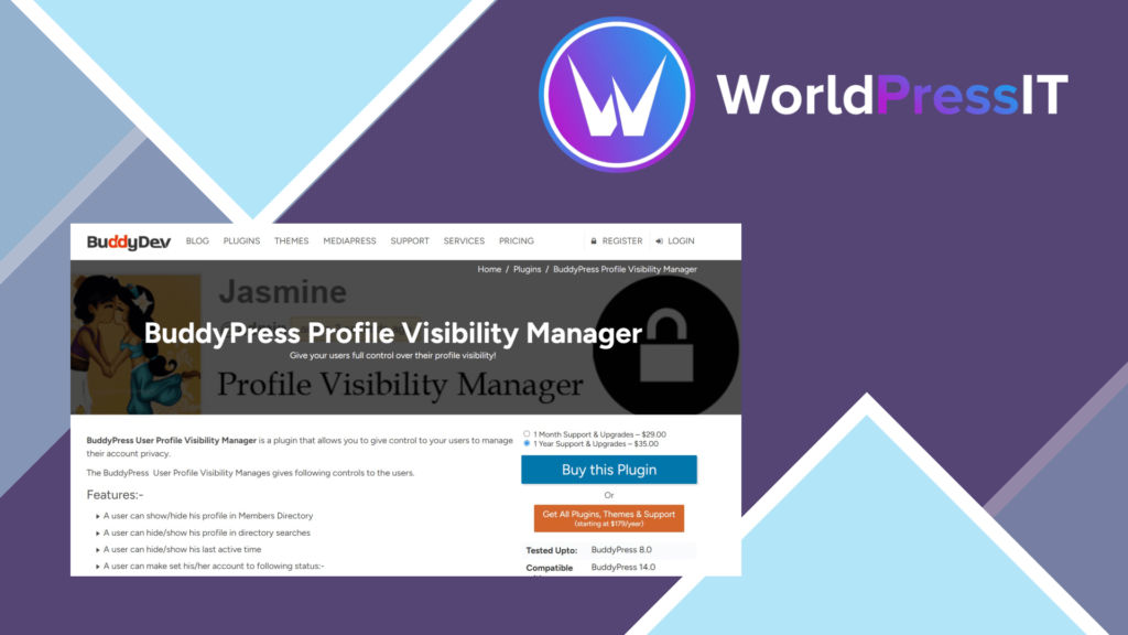 BuddyPress Profile Visibility Manager