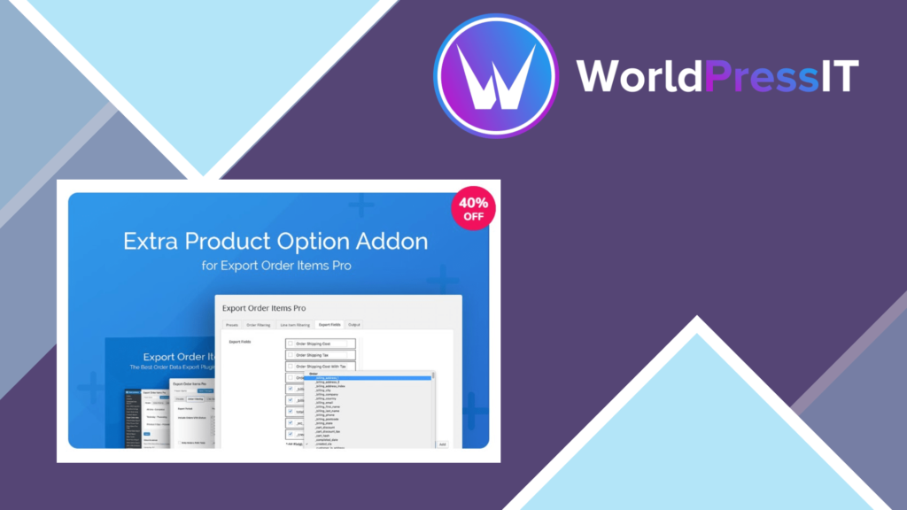 Extra Product Options Addon for Export Order Items Pro