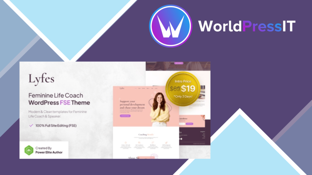 Lyfes - Feminine Life Coach and Speaker FSE WordPress Theme