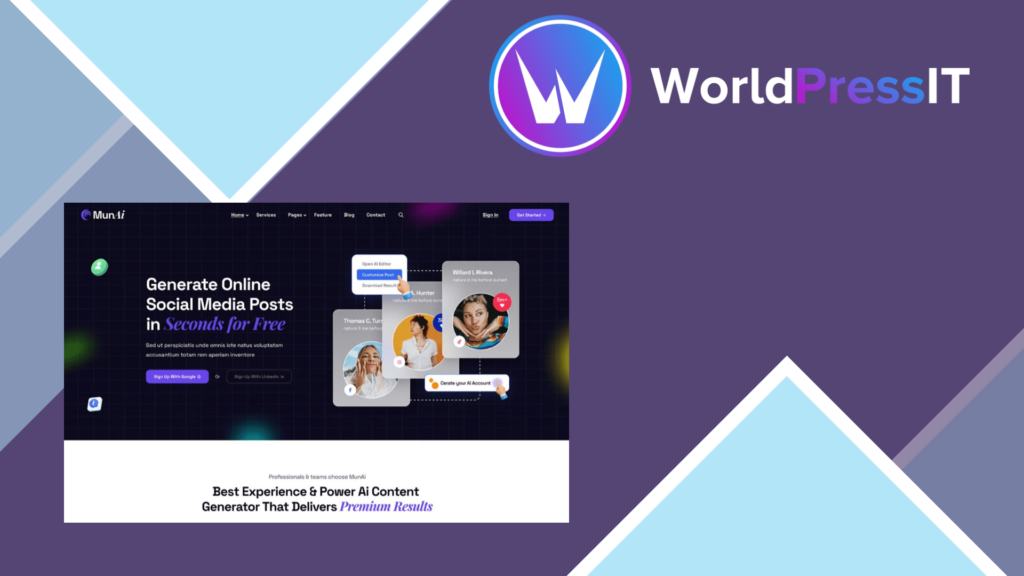 MunAi – AI Writer and Copywriting WordPress Theme