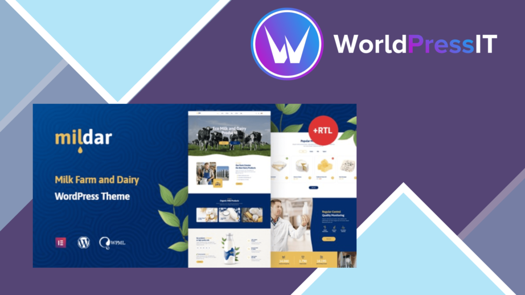 Mildar - Dairy Farm and Milk WordPress Theme + RTL