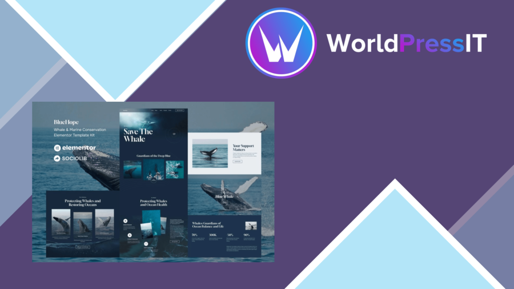 BlueHope – Whale and Marine Conservation Elementor Template Kit