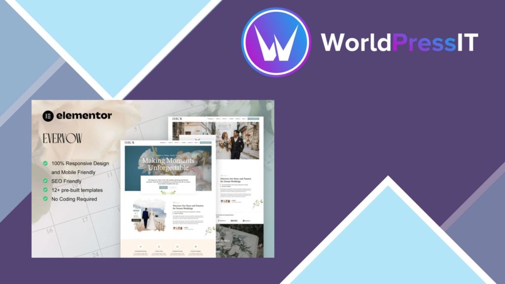 EverVow – Wedding and Event Planner Elementor Pro Template Kit