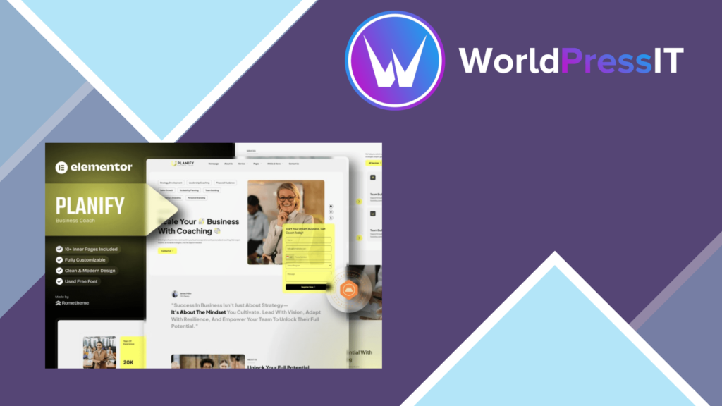 Planify – Business Coaches Elementor Template Kit