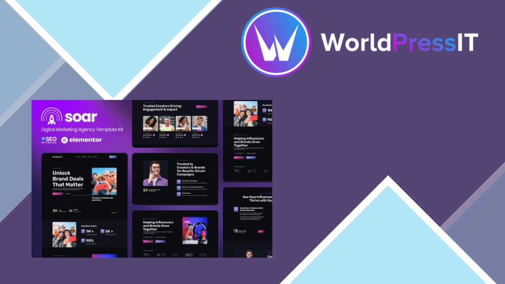 SoarBuzz – Influencer Agency Elementor Template Kit