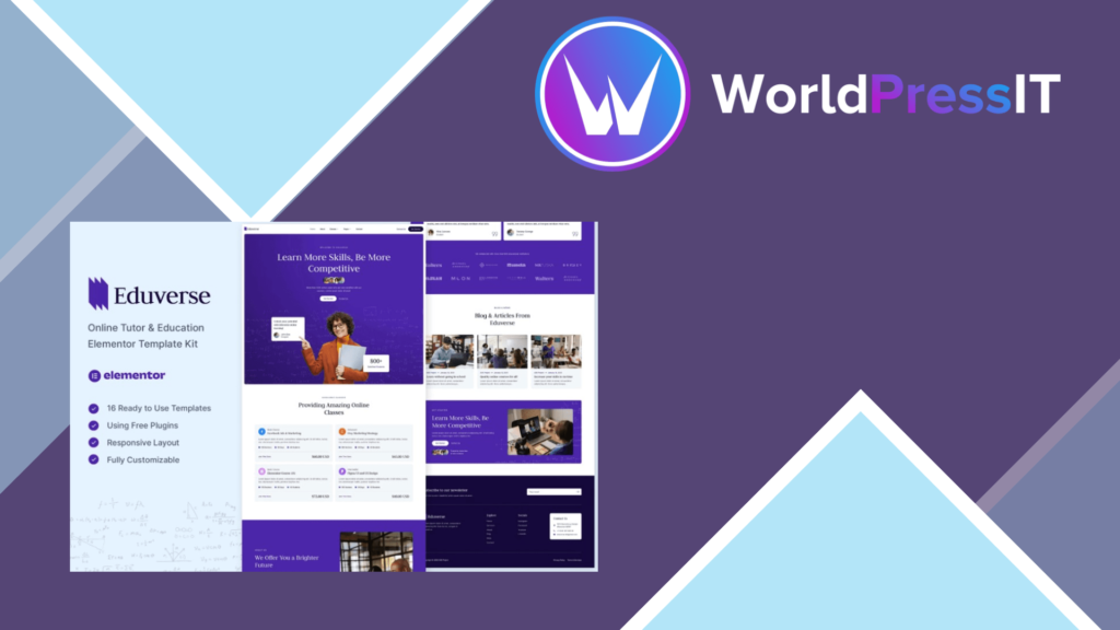 Eduverse – Online Tutor and Education Elementor Template Kit