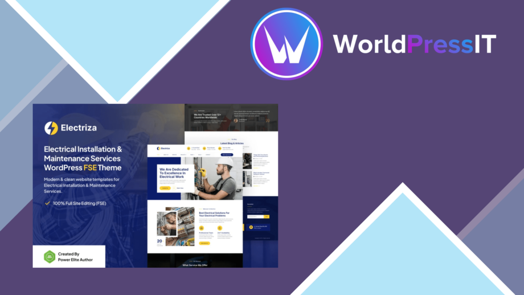 Electriza – Electrical Installation Services Theme