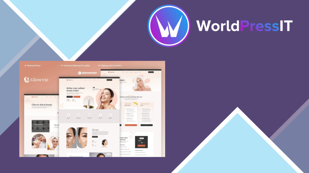 Glowvie – Beauty and Skincare Elementor Pro Template Kit