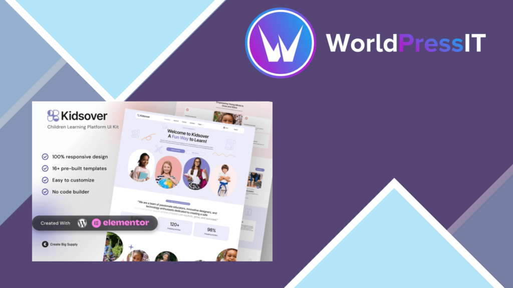 Kidsover- Children’s Learning Platform Elementor Template Kit
