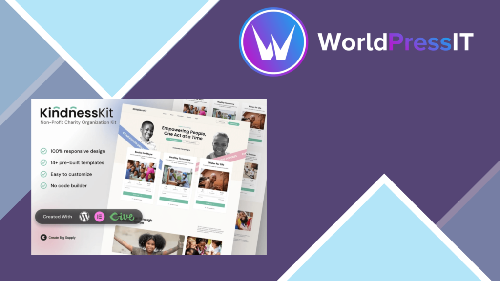 KindnessKit – Non-Profit and Charity Elementor Template Kit – Donation and Fundraising