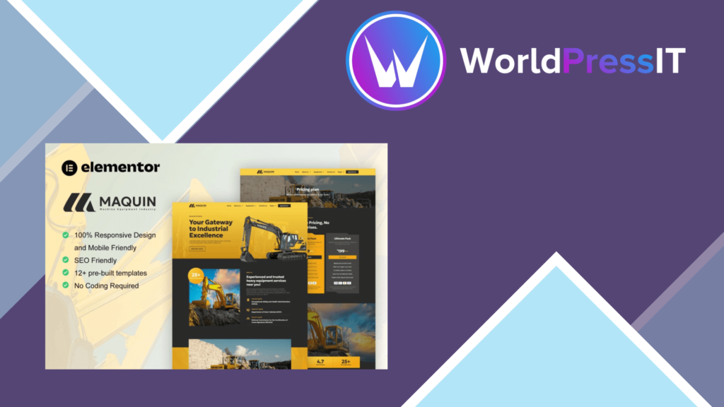 Maquin – Construction Equipment Rentals Elementor Pro Template Kit