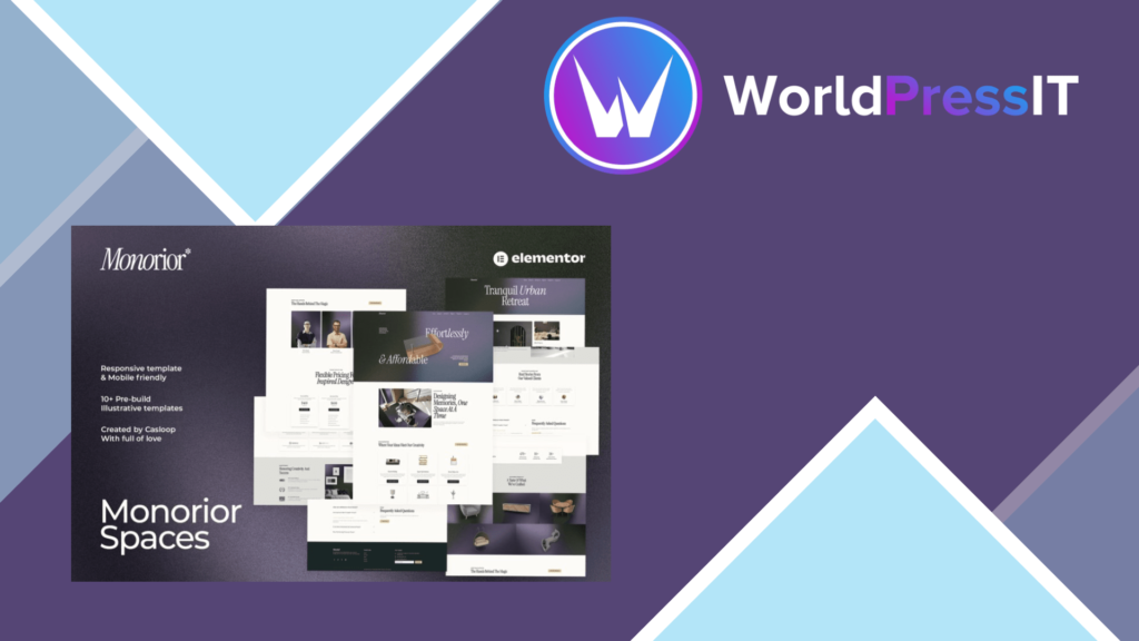 Monorior Space – Gradient Interior Elementor Template Kit