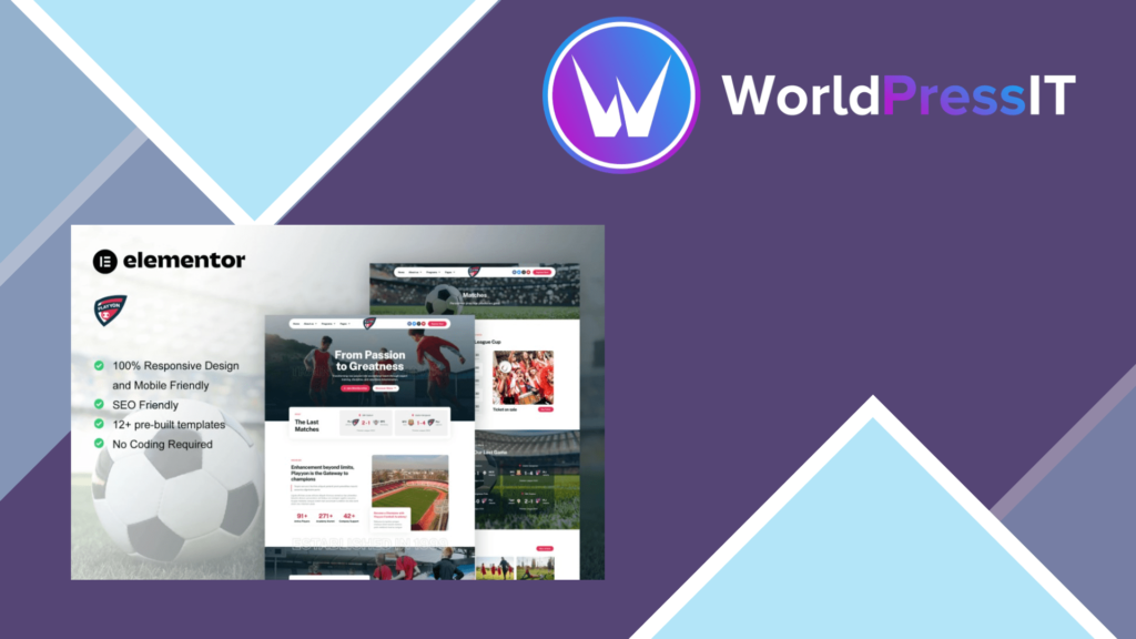 Playyon – Football Team and Sports Academy Elementor Pro Template Kit