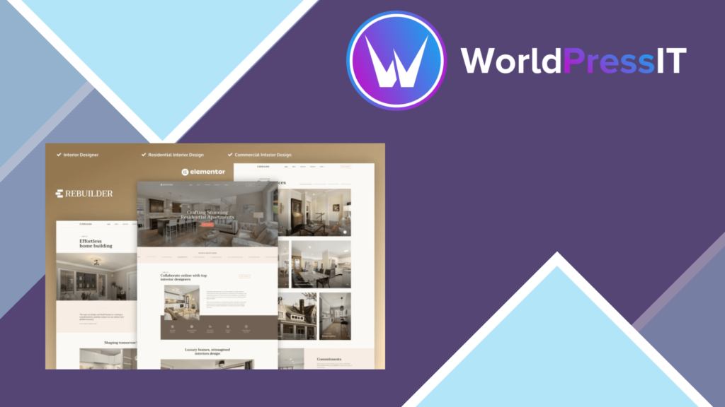 Rebuilder – Architecture and Interior Design Elementor Pro Template Kit