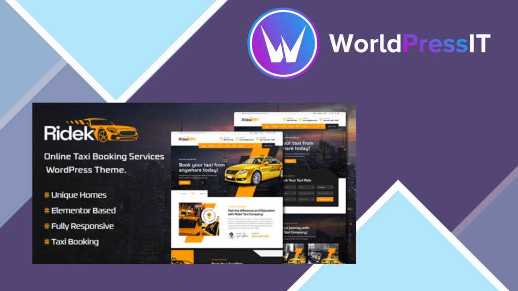 Ridek - Online Taxi Booking Service WordPress Theme
