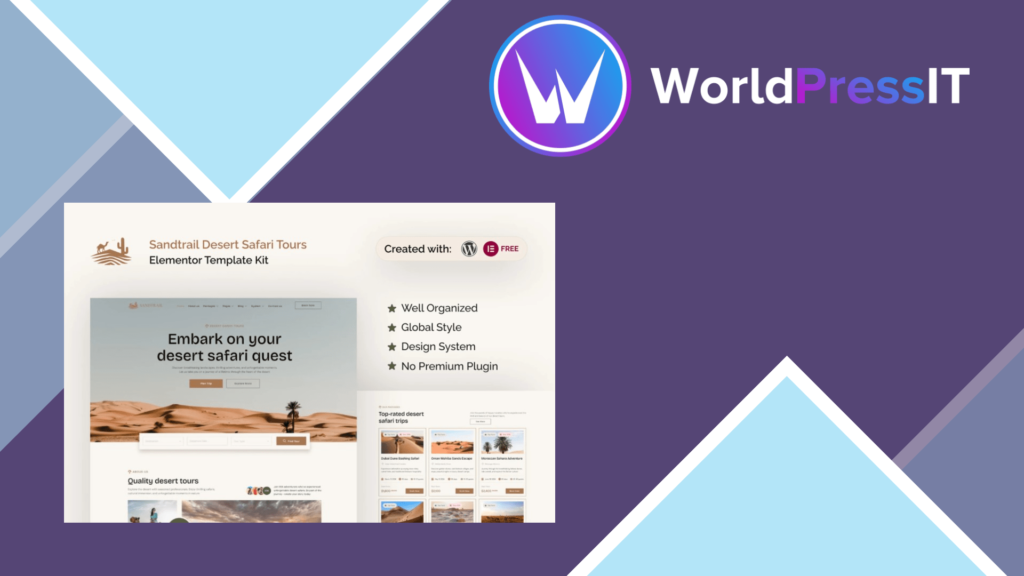 Sandtrail – Desert Safari Tours Elementor Template Kit