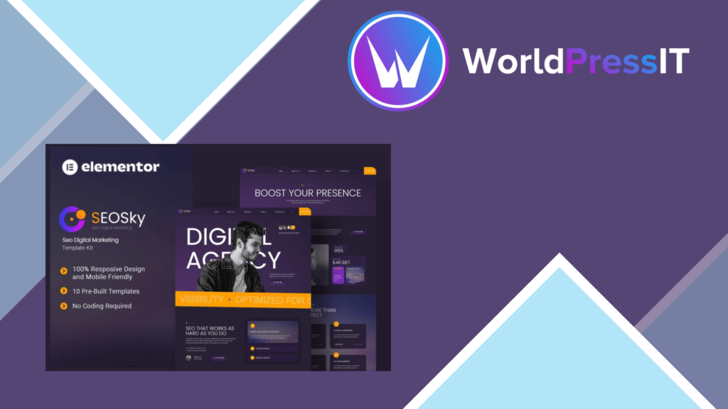 Seosky – Seo Digital Marketing Elementor Template Kit