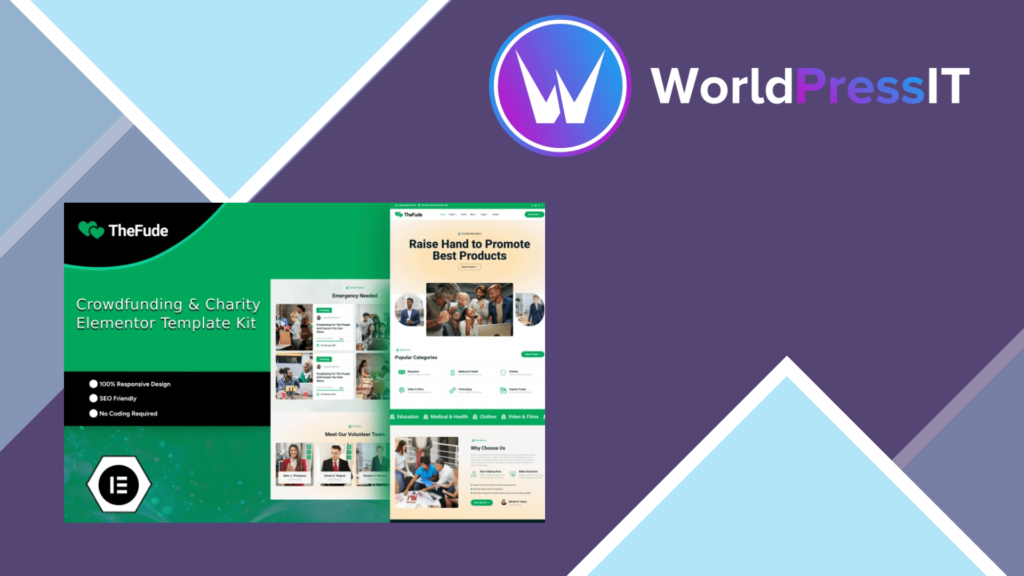 TheFude – Crowdfunding and Charity Elementor Template Kit