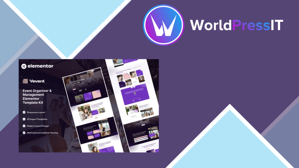 Vevent – Event Planner and Organizer Elementor Template Kit