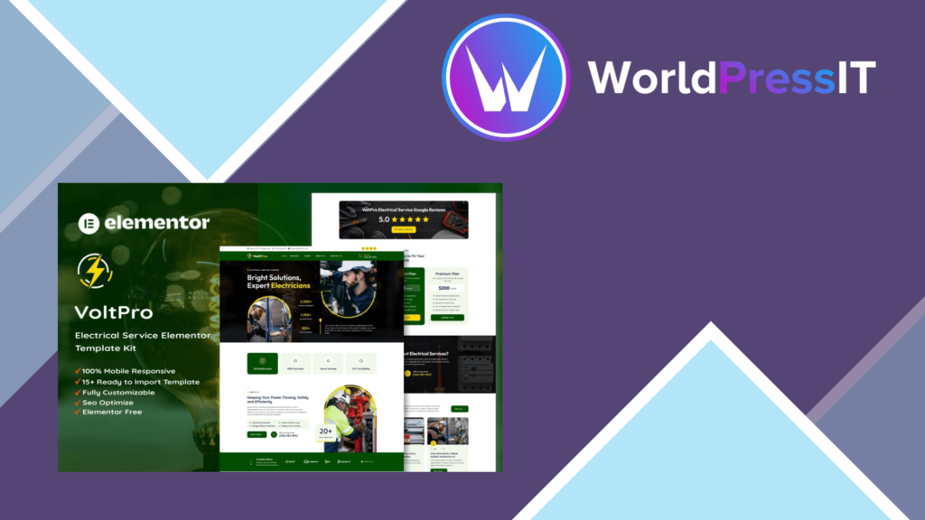 Voltpro – Electrical Services Elementor Template Kit
